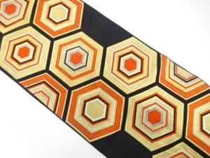 アンティーク　重ね亀甲模様織り出し袋帯（材料）